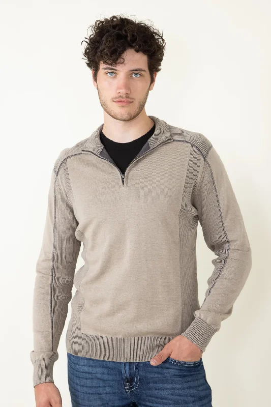 1897 Original 1/4 Zip Mock Neck Sweater for Men in Oatmeal | 1973GL-F24-OATMEAL