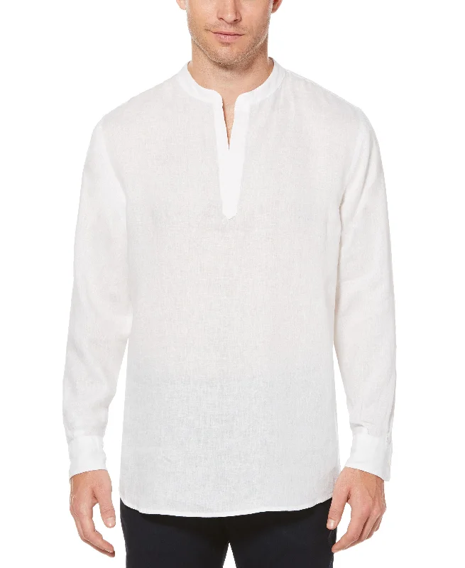 Untucked Linen Solid Popover Shirt