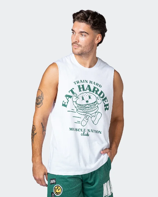 Train Hard Tank - White