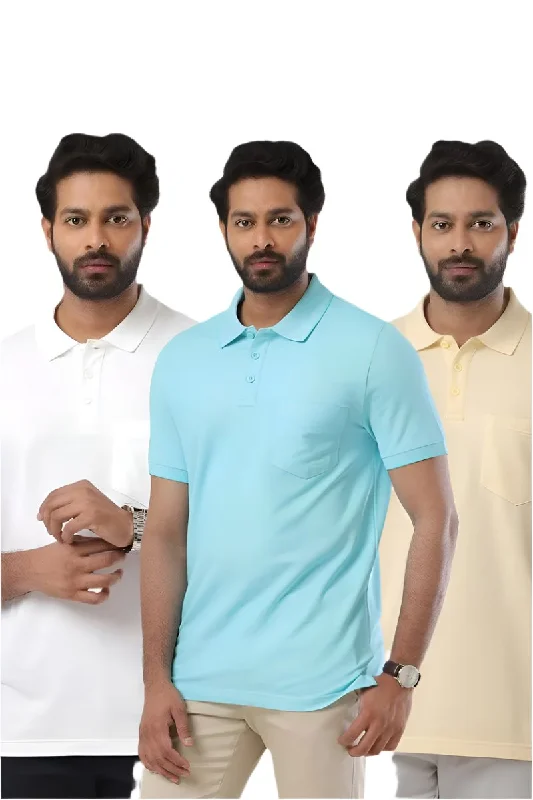 Golf Polo - Multicolor T-Shirts Pack Of 3 Combo For Men | Ariser