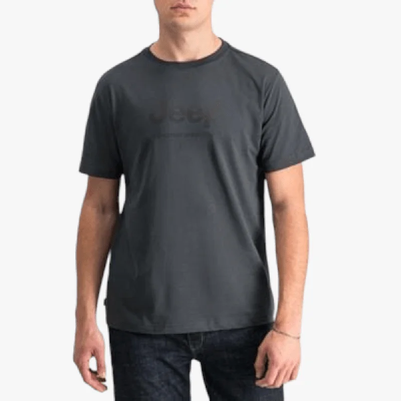 Jeep Mens Logo Print Short Sleeve Tee Grey