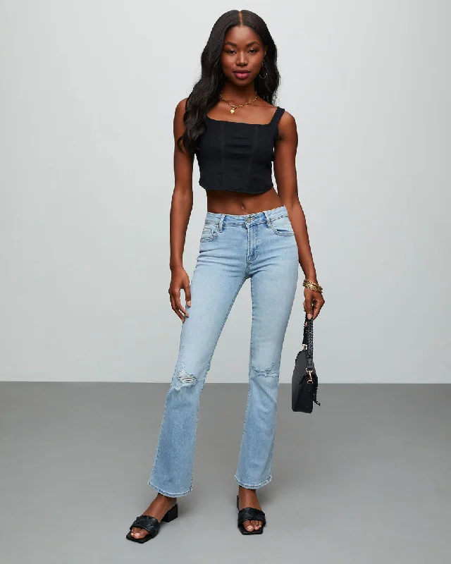 Weekend Deals That Dazzle Matira High Rise Distressed Flare Jeans