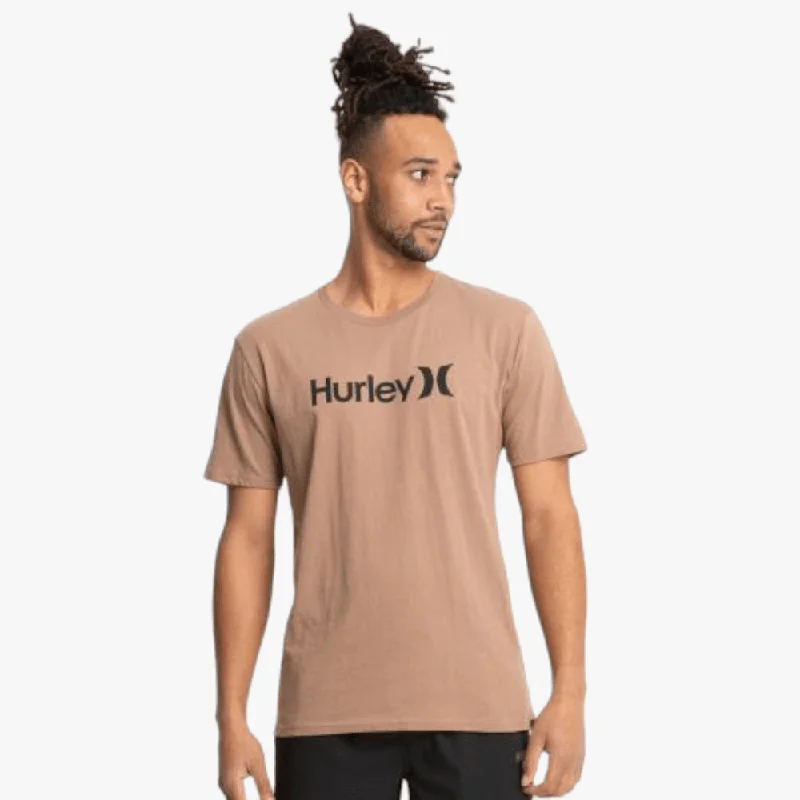 Hurley Mens Evd Wash Seasonal Oao Solid Short Sleeve Tee Taupe Haze