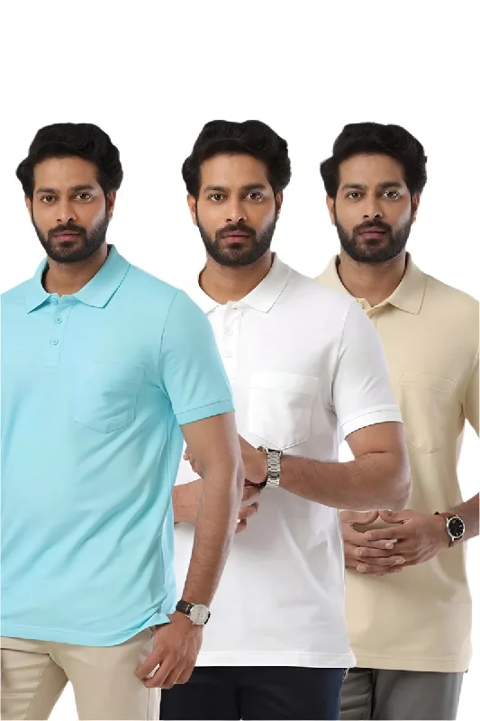 Golf Polo - Multicolor T-Shirts Pack Of 3 Combo For Men | Ariser