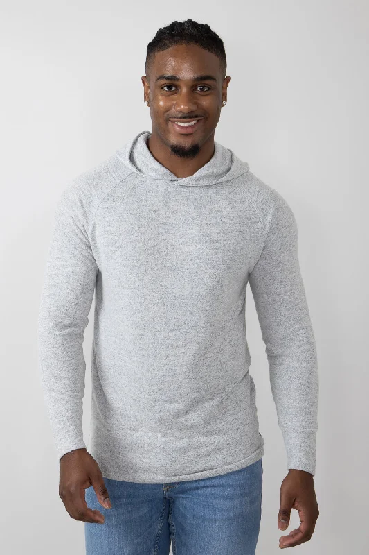 Civil Society Deswell Hooded Hacci Knit Shirt for Men in Light Grey | MCLT-1421 LTGRY