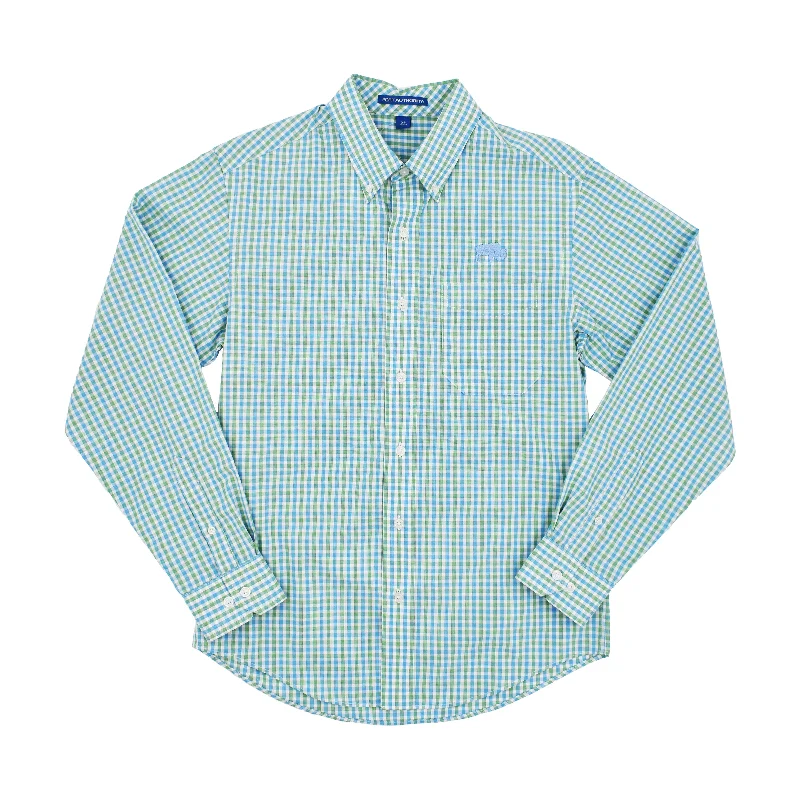 BFLO Blue and Green Button Down Dress Shirt