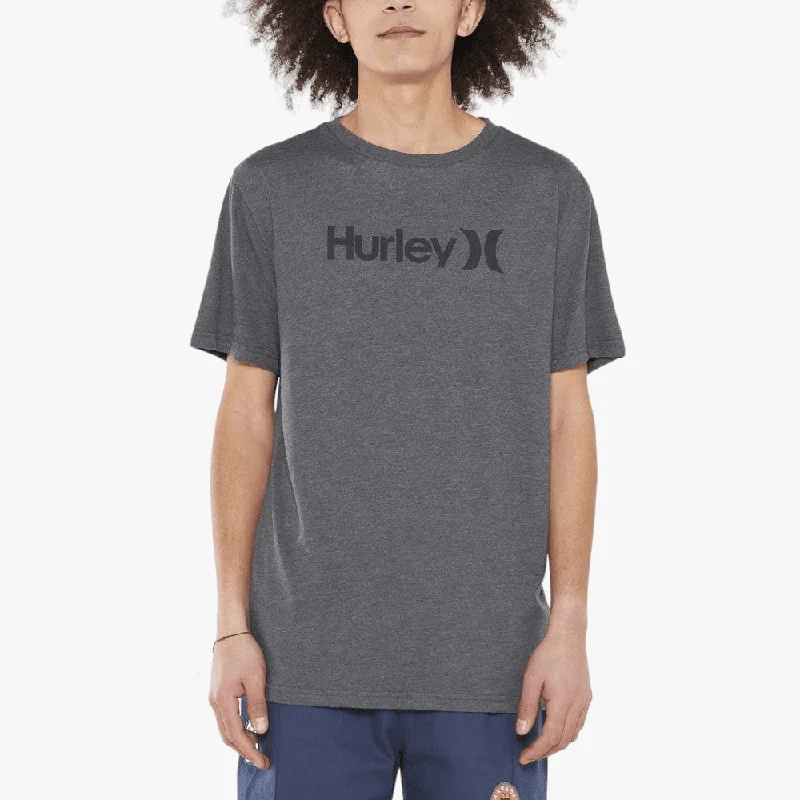 Hurley Mens One And Only Classic Short Sleeve Heather Black Black