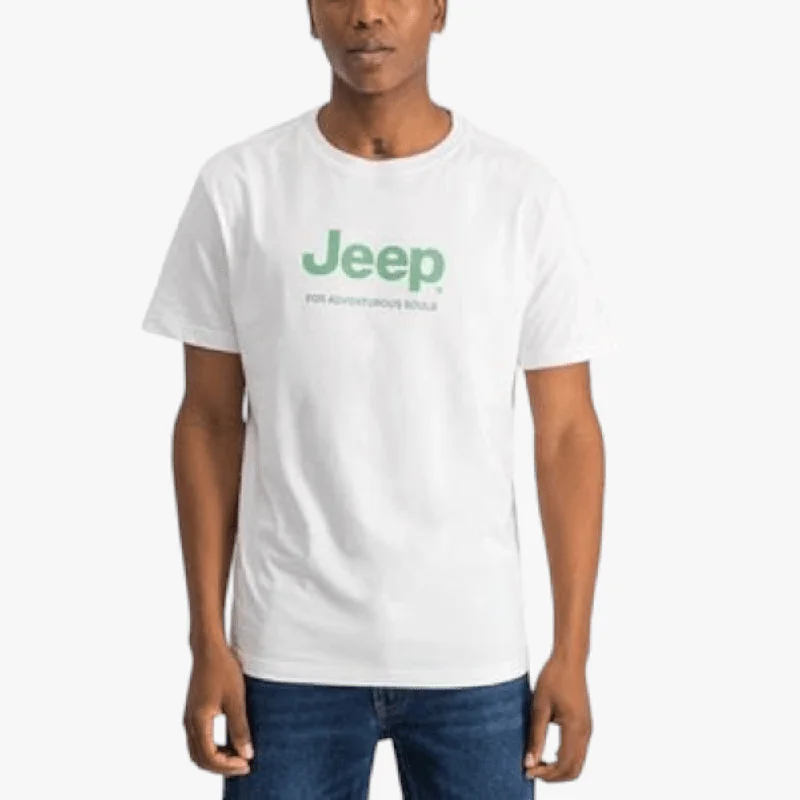 Jeep Mens Logo Print Short Sleeve Tee White