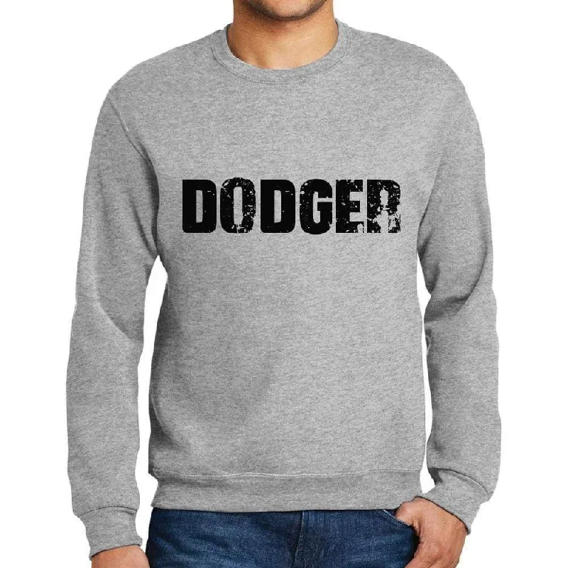 Closeout Men's Printed Graphic Sweatshirt Popular Words DODGER Grey Marl