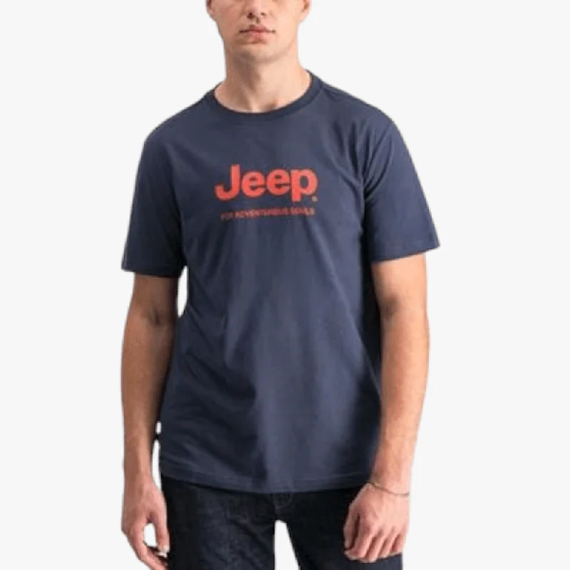 Jeep Mens Logo Print Short Sleeve Tee Navy