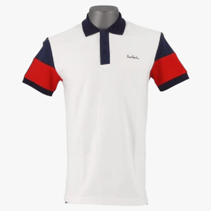 Pierre Cardin Mens Harbor Short Sleeve Golfer White