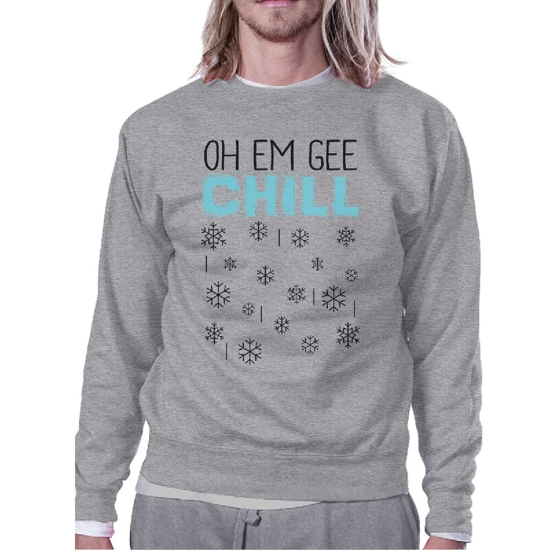 Oh Em Gee Chill Snowflakes Grey Sweatshirt