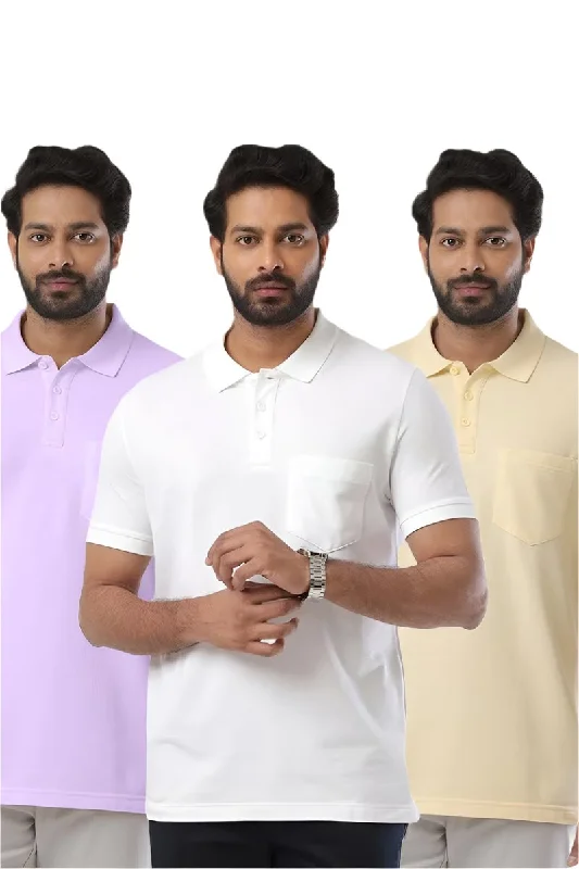 Golf Polo - Multicolor T-Shirts Pack Of 3 Combo For Men | Ariser