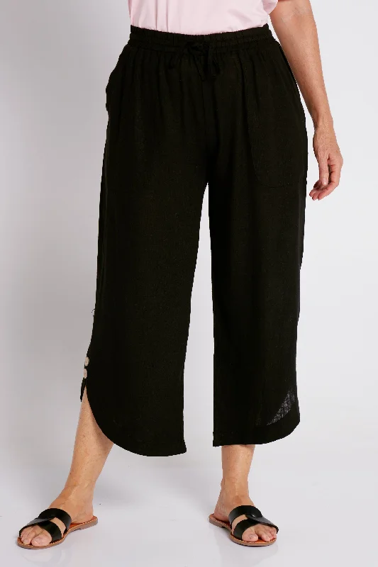 Special Offer Cartia Linen Pants - Black