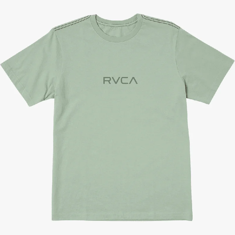 Rvca Mens Flock Red Stitch Short Sleeve Tee Granite Green