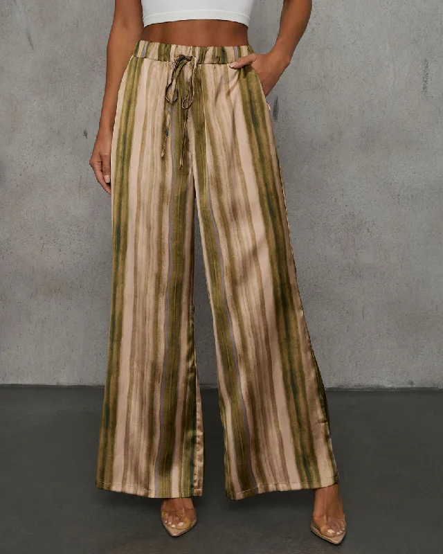 Instant Deal Shaylan Striped Waist Tie Pants