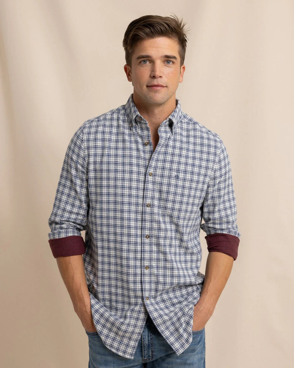 Southern Tide - Barnwell Plaid Long Sleeve Sport Shirt