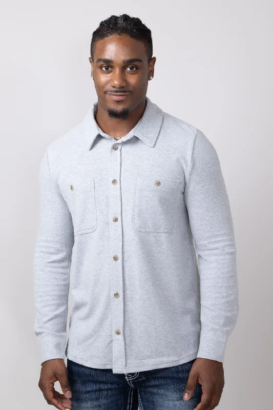 Thread & Supply Clark Shirt for Men in Grey Heather | T3184PVXTM-MEDHTRHEATHER