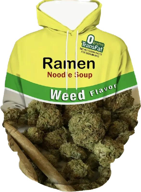 Ramen Weed 3D Graphic Pattern Print Hoodie.