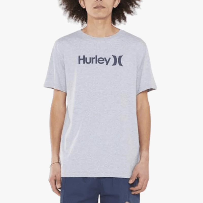 Hurley Mens One And Only Classic Short Sleeve Heather Grey Navy