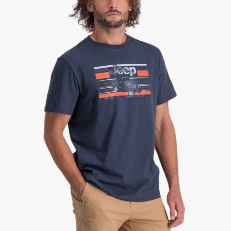 Jeep Mens Fashion Graphics Short Sleeve Tee French Navy