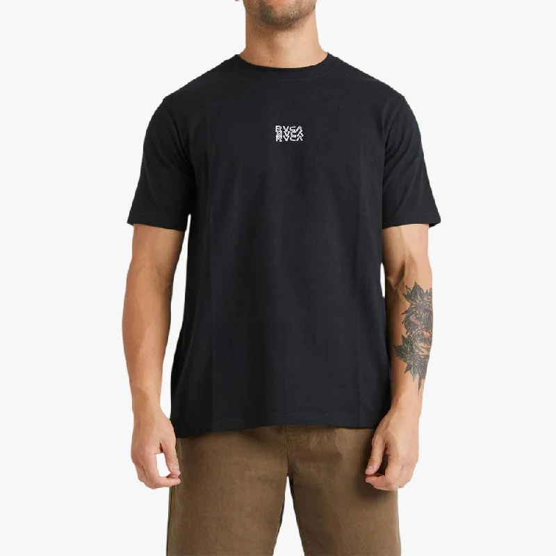 Rvca Mens Stacked Short Sleeve Tee Black