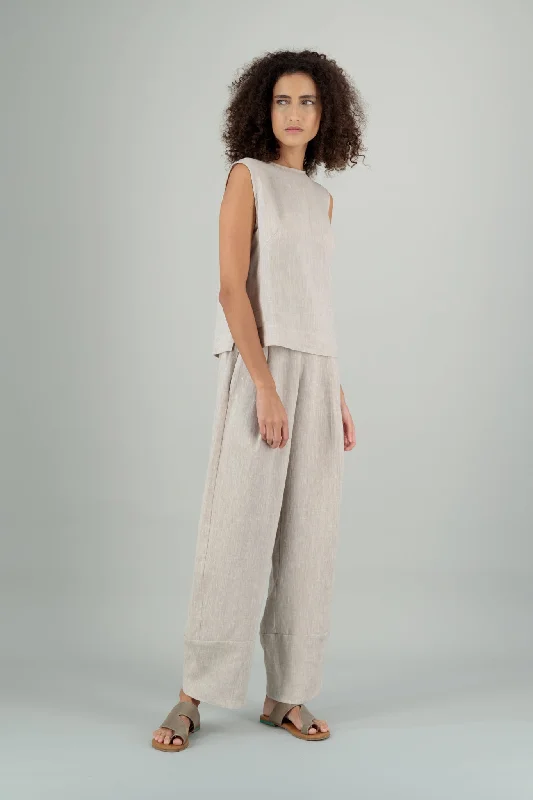 Great Deal Jade Linen Kimono Pants Oatmeal LONG