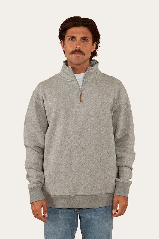 Strand Mens 1/4 Zip Crew - Grey Marle