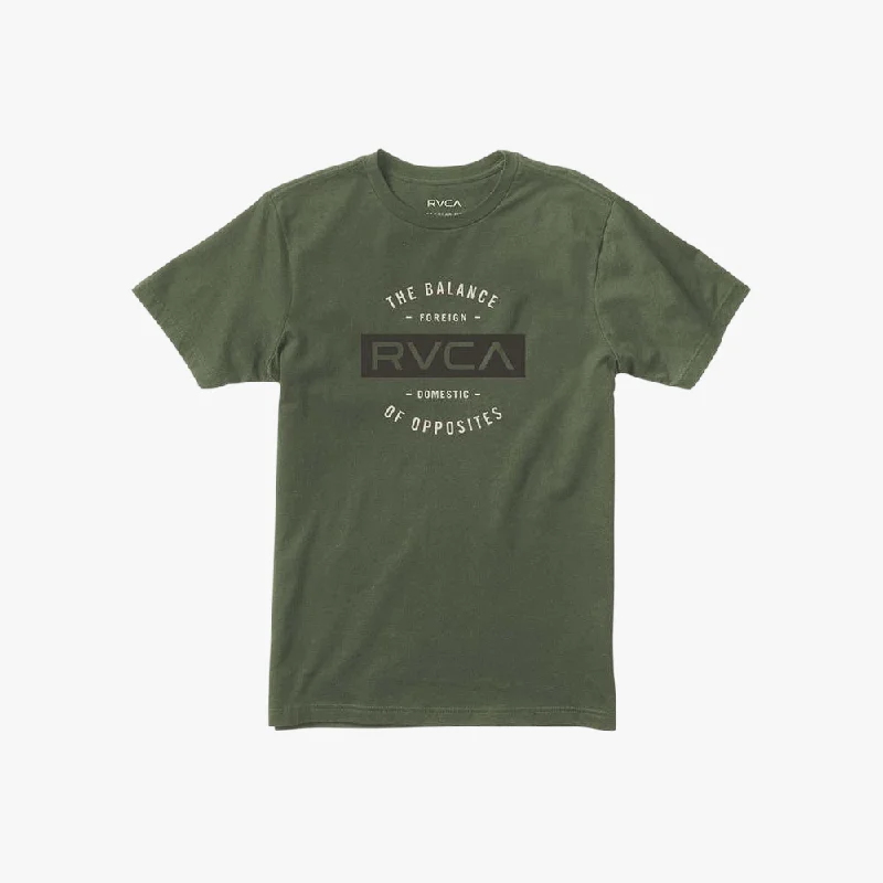 Rvca Mens Goal Short Sleeve Tee Olive