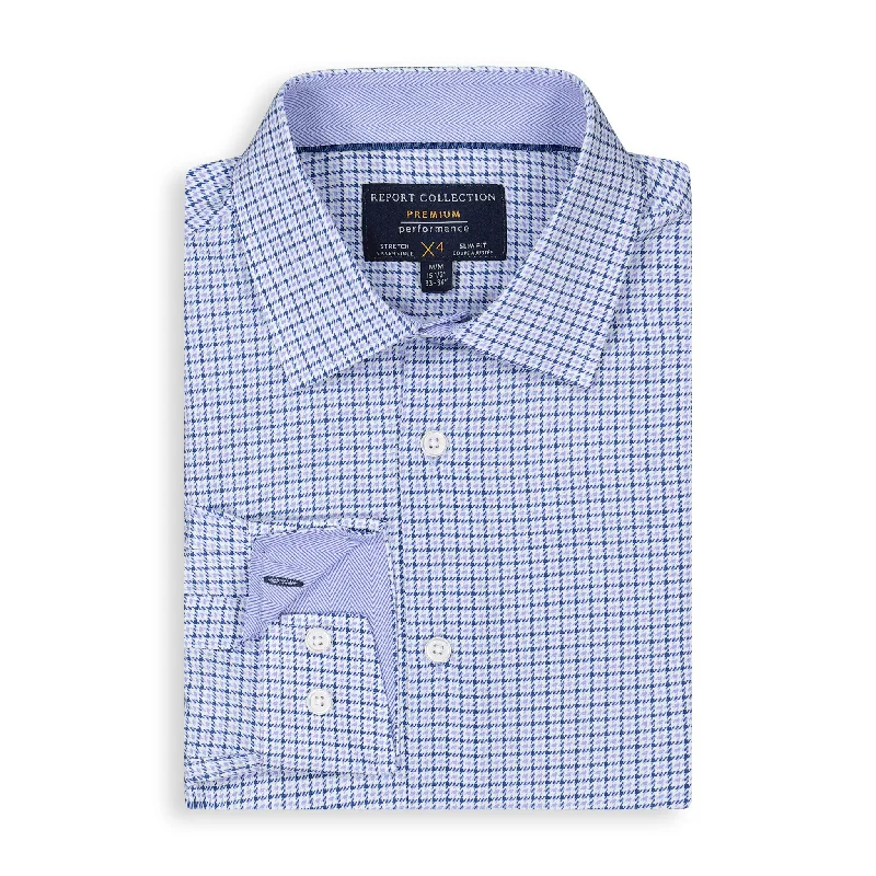 Blue Houndstooth Performance Shirt