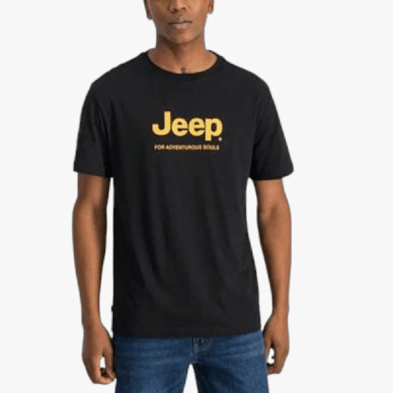 Jeep Mens Logo Print Short Sleeve Tee Black