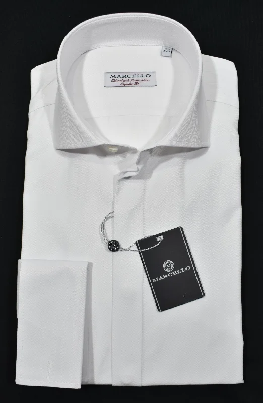 DS140B White Formal Shirt, Fly Front