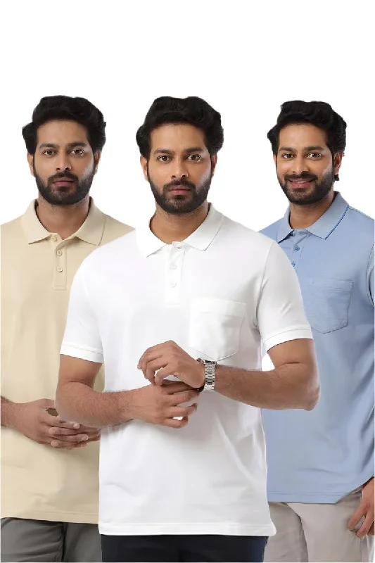 Golf Polo - Multicolor T-Shirts Pack Of 3 Combo For Men | Ariser