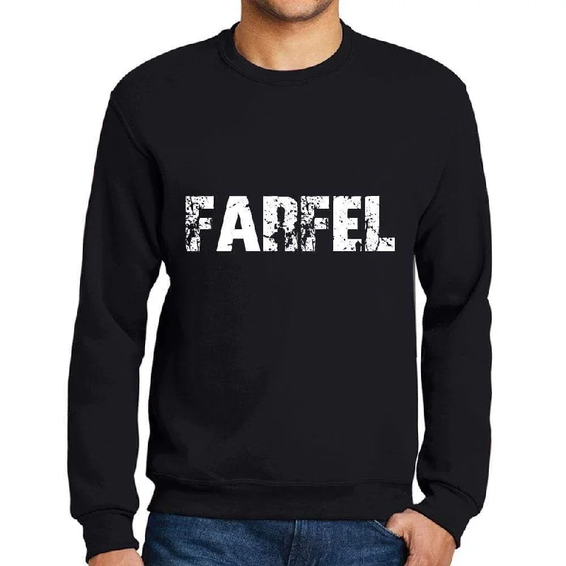 Men's Printed Graphic Sweatshirt Popular Words FARFEL Deep Black