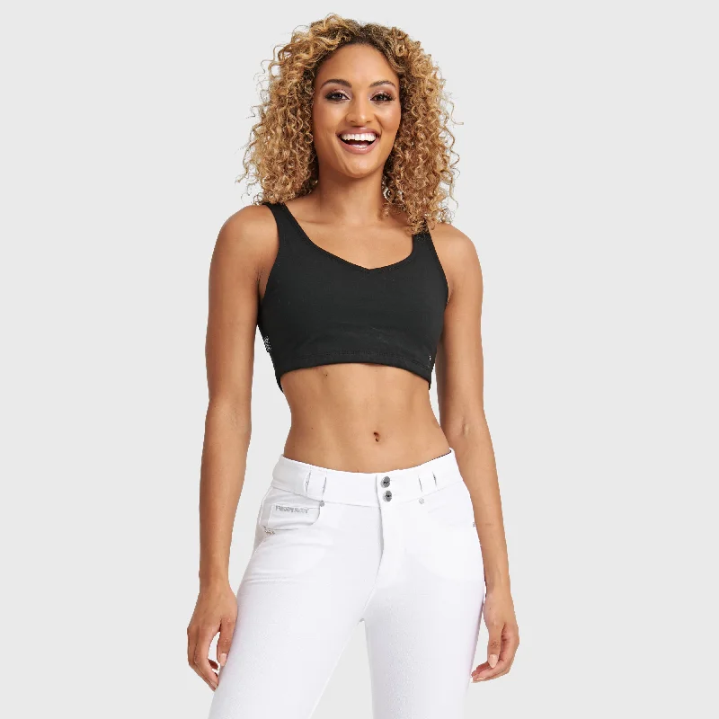 Super Discount Cropped Tank Top - Black
