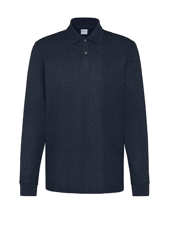 Bugatti Long Sleeve Polo Shirt, Navy