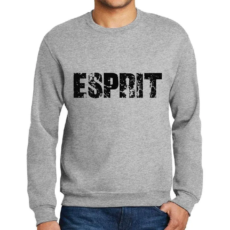 Men's Printed Graphic Sweatshirt Popular Words ESPRIT Grey Marl