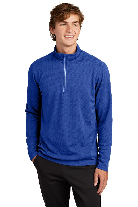 Sport-Tek Mens Sport-Wick Moisture Wicking 1/4 Zip Sweatshirt - True Royal Blue