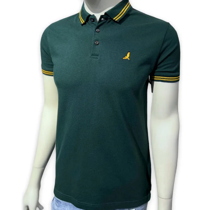 BS - Men 'Green' With Collar Stripe Slim Fit Polo BS76