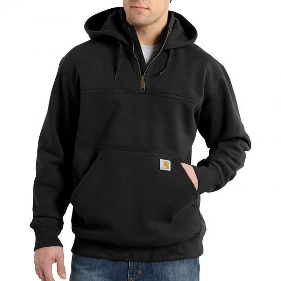 Rain defender® loose fit heavyweight quarter-zip hoodie - Black