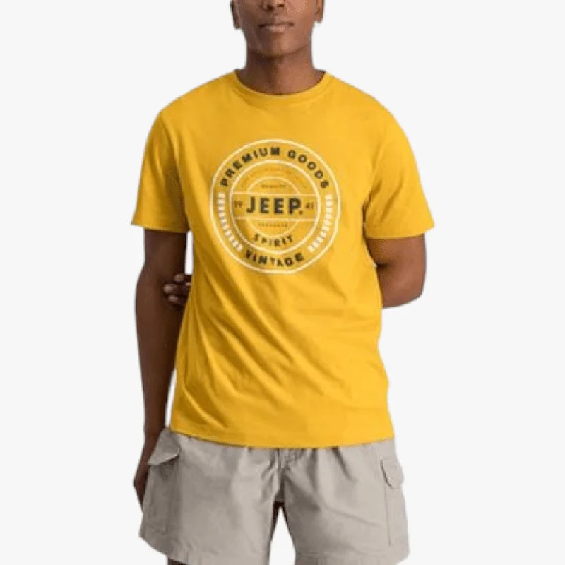 Jeep Mens Fashion Print Short Sleeve Tee Golden Glow