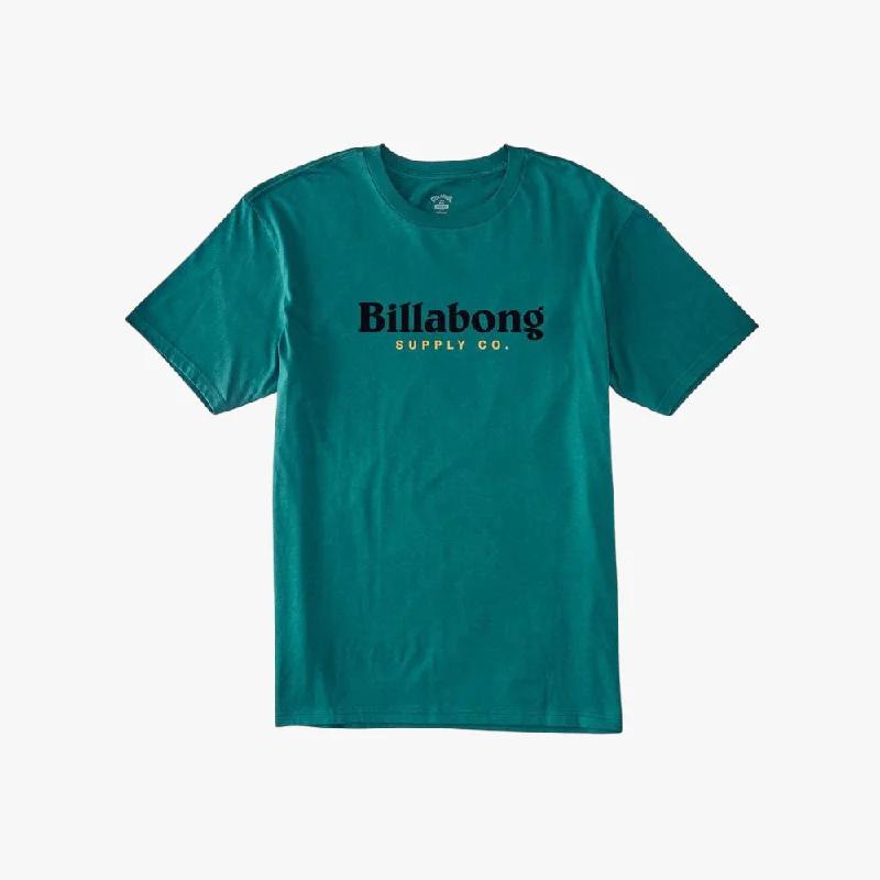 Billabong Mens Walled Word Short Sleeve Tee Deep Teal