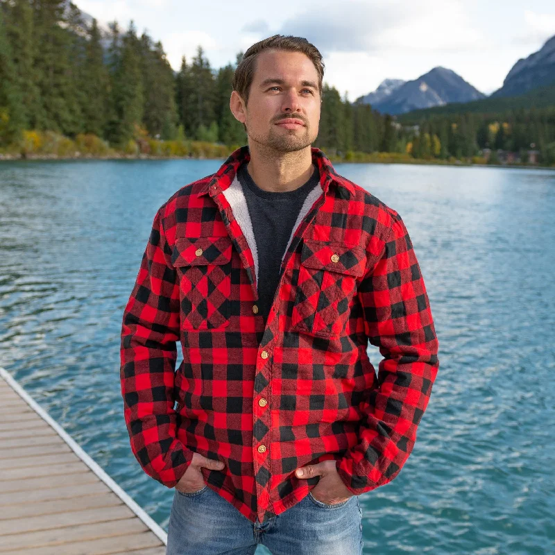 Sherpa Lined Flannel Shirt Mens Small Buffalo Check