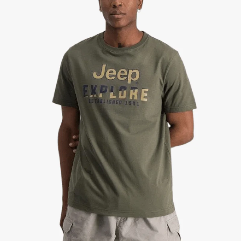 Jeep Mens Fashion Print Short Sleeve Tee Fatigue