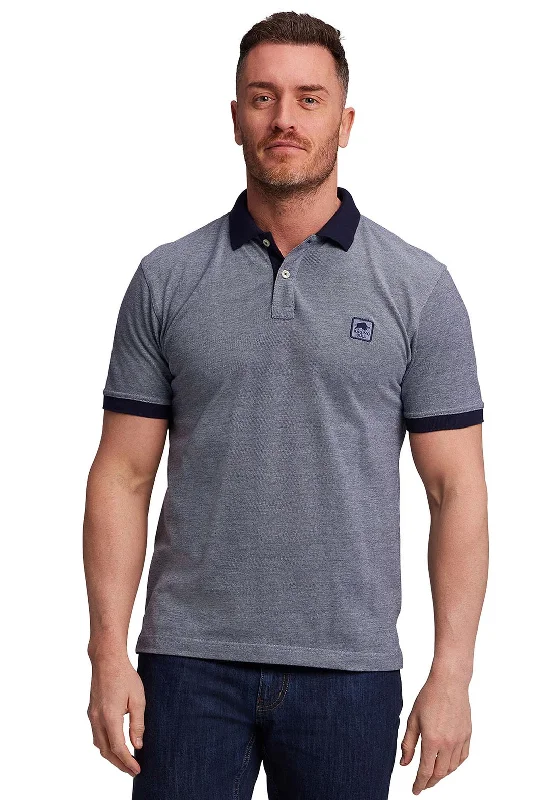 Raging Bull 2 Tone Badge Pique Polo Shirt, Navy