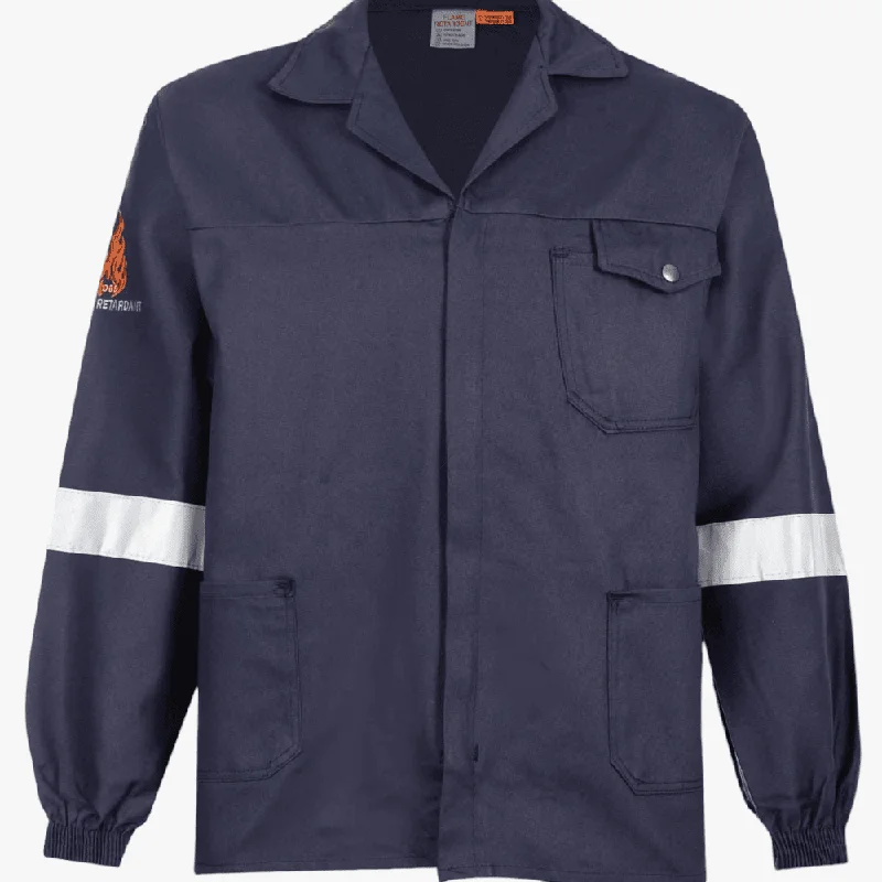 Pioneer Safety D59 Flame Acid Resistant Jacket Navy With Reflector