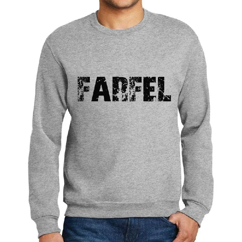 Men's Printed Graphic Sweatshirt Popular Words FARFEL Grey Marl