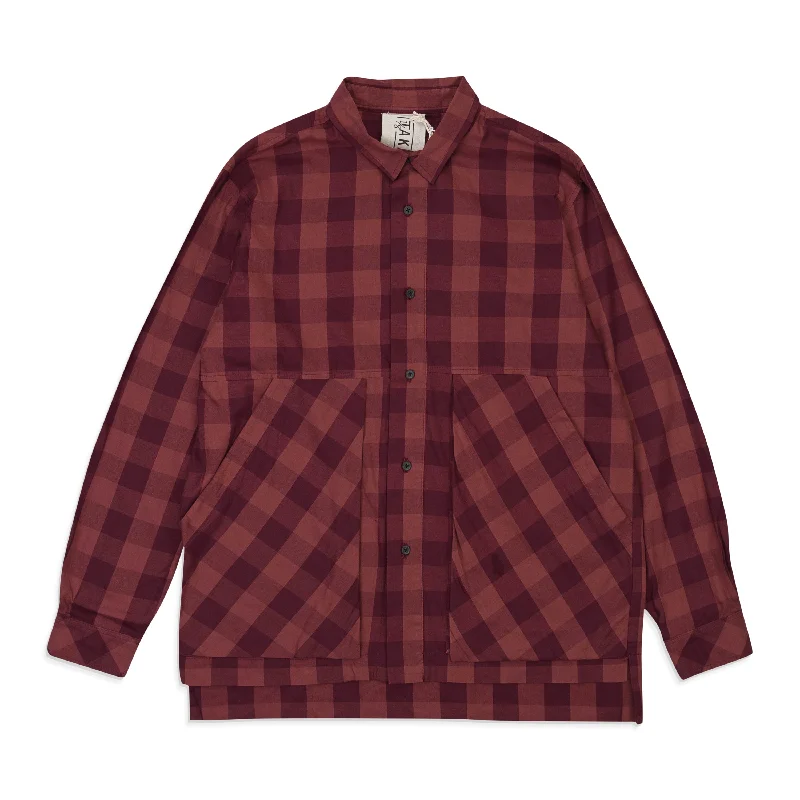 1/8TH TAKAMURA CHECK POCKET RED BUTTON DOWN SHIRT