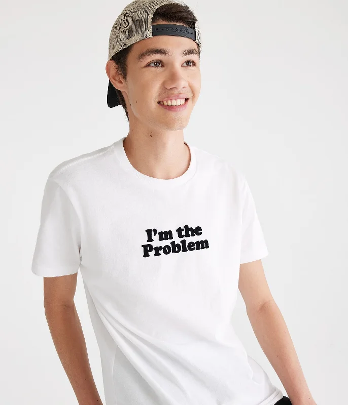 Aeropostale I'm The Problem Flocked Graphic Tee