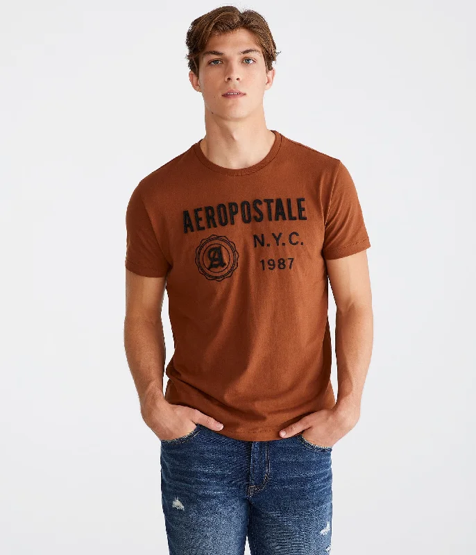 Aeropostale Nyc 1987 Appliqué Graphic Tee